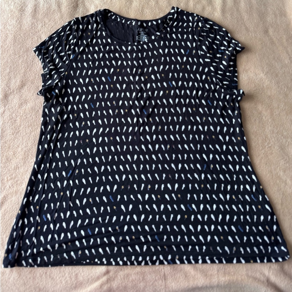 Apt. 9 Black and White Short Sleeve Tee